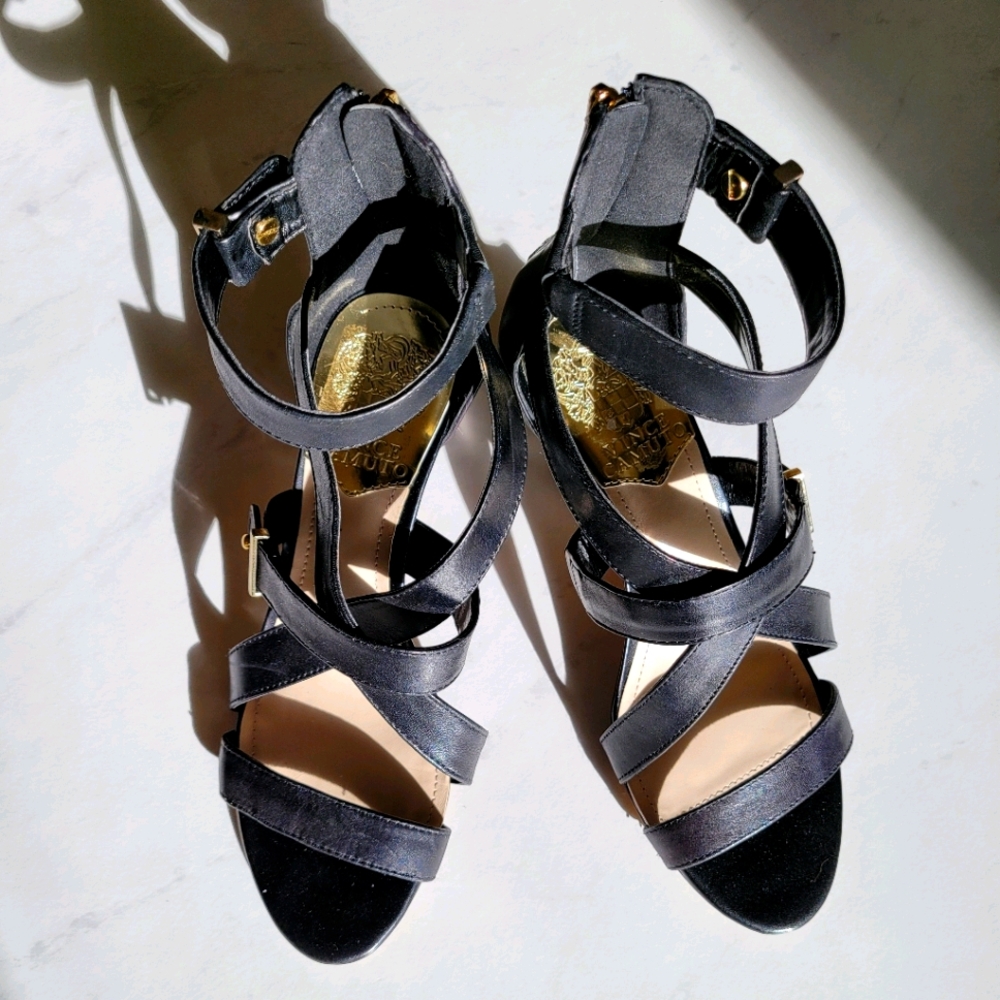 Vince Camuto Women's Black Strappy Heels